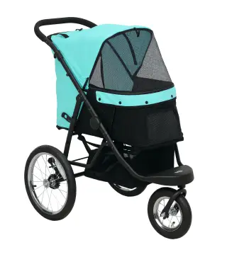 Carrito para perros, cochecito para mascotas para perros y gatos pequeños, con cesta de almacenamiento, diseño plegable de un so