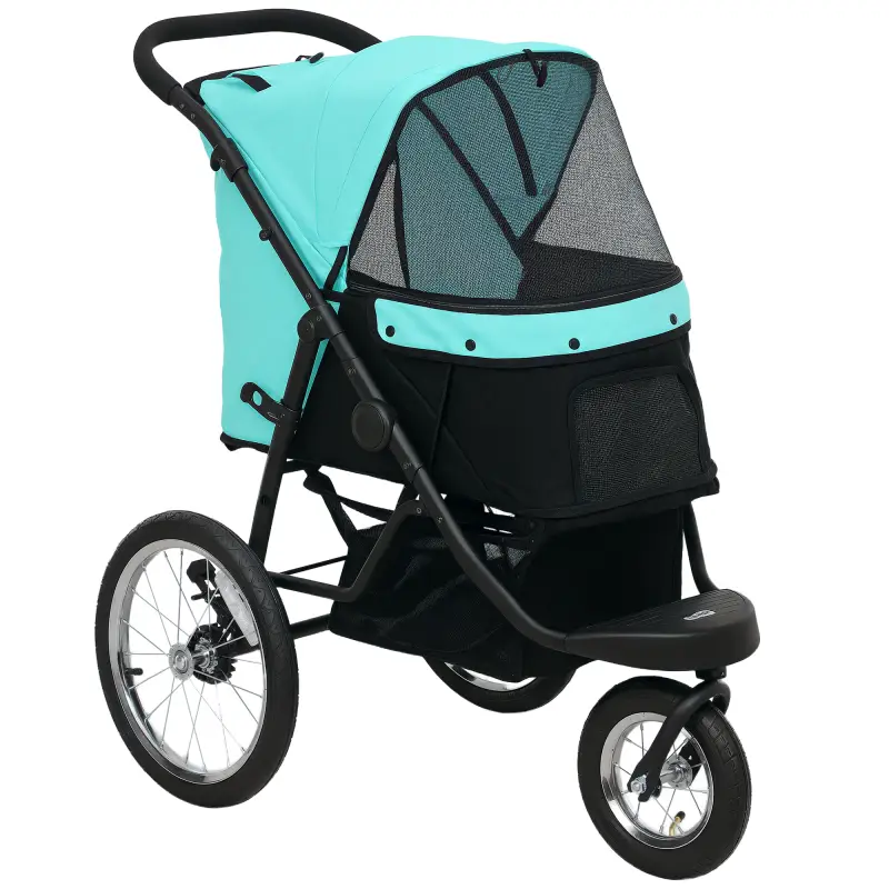 Carrito para perros, cochecito para mascotas para perros y gatos pequeños, con cesta de almacenamiento, diseño plegable de un so Carrito para perros, cochecito para mascotas para perros y gatos pequeños, con cesta de almacenamiento, diseño plegable de un so