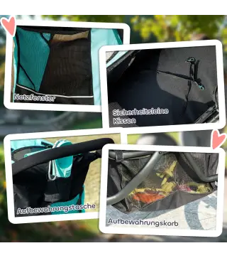 Carrito para perros, cochecito para mascotas para perros y gatos pequeños, con cesta de almacenamiento, diseño plegable de un so