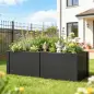 Huerto elevado de acero galvanizado, 150 x 53 x 55 cm, jardinera exterior con separador, Negro Huerto elevado de acero galvanizado, 150 x 53 x 55 cm, jardinera exterior con separador, Negro