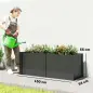 Huerto elevado de acero galvanizado, 150 x 53 x 55 cm, jardinera exterior con separador, Negro Huerto elevado de acero galvanizado, 150 x 53 x 55 cm, jardinera exterior con separador, Negro