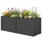 Huerto elevado de acero galvanizado, 150 x 53 x 55 cm, jardinera exterior con separador, Negro Huerto elevado de acero galvanizado, 150 x 53 x 55 cm, jardinera exterior con separador, Negro