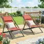 Lote de 2 tumbonas, tumbona plegable con reposacabezas en textilene reclinable 60 x 100 x 85 cm, rojo ladrillo Lote de 2 tumbonas, tumbona plegable con reposacabezas en textilene reclinable 60 x 100 x 85 cm, rojo ladrillo