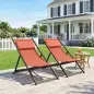 Lote de 2 tumbonas, tumbona plegable con reposacabezas en textilene reclinable 60 x 100 x 85 cm, rojo ladrillo Lote de 2 tumbonas, tumbona plegable con reposacabezas en textilene reclinable 60 x 100 x 85 cm, rojo ladrillo