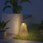 Farol Solar Exterior de resina trenzada lámpara inalámbrica recargable sensor de luz 35 x 35 x 55 cm amarillo