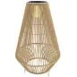 Farol Solar Exterior de resina trenzada lámpara inalámbrica recargable sensor de luz 35 x 35 x 55 cm amarillo