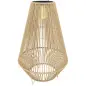 Farol Solar Exterior de resina trenzada lámpara inalámbrica recargable sensor de luz 35 x 35 x 55 cm amarillo