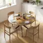 Mesa de comedor redonda para 4 personas, mesa de cocina estilo industrial con patas de acero, para comedor, cocina, Marrón rústi Mesa de comedor redonda para 4 personas, mesa de cocina estilo industrial con patas de acero, para comedor, cocina, Marrón rústi