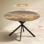 Mesa de comedor redonda para 4 personas, mesa de cocina estilo industrial con patas de acero, para comedor, cocina, Marrón rústi Mesa de comedor redonda para 4 personas, mesa de cocina estilo industrial con patas de acero, para comedor, cocina, Marrón rústi