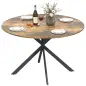 Mesa de comedor redonda para 4 personas, mesa de cocina estilo industrial con patas de acero, para comedor, cocina, Marrón rústi Mesa de comedor redonda para 4 personas, mesa de cocina estilo industrial con patas de acero, para comedor, cocina, Marrón rústi