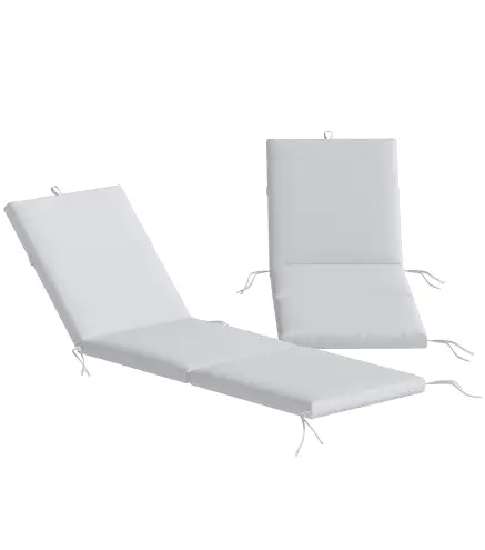 Lote de 2 cojines para tumbona con 5 correas y asa integrada, para playa balcón jardín, 182x53x6cm, Gris Claro