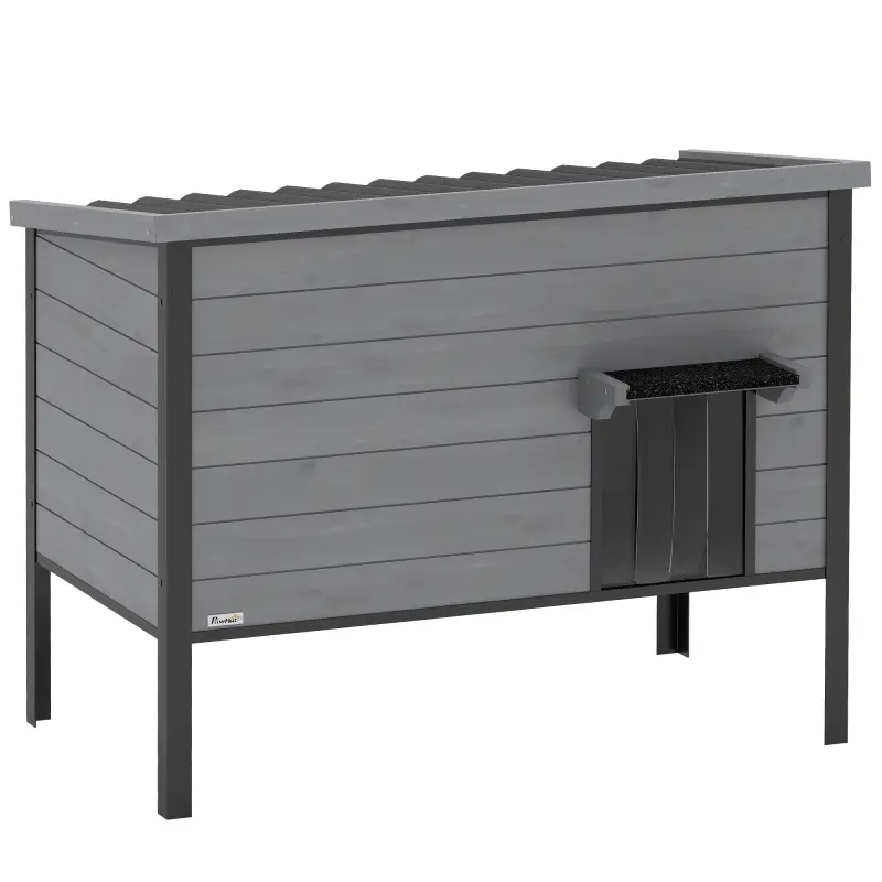 Casa para gatos resistente a la intemperie con techo abatible, suelo extraíble y entrada para 1-2 gatos hasta 12 kg 85x55x70 cm
