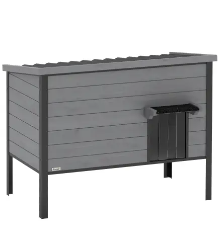 Casa para gatos resistente a la intemperie con techo abatible, suelo extraíble y entrada para 1-2 gatos hasta 12 kg 85x55x70 cm