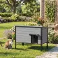 Casa para gatos resistente a la intemperie con techo abatible, suelo extraíble y entrada para 1-2 gatos hasta 12 kg 85x55x70 cm