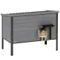 Casa para gatos resistente a la intemperie con techo abatible, suelo extraíble y entrada para 1-2 gatos hasta 12 kg 85x55x70 cm