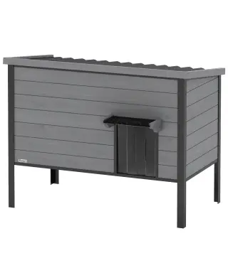 Casa para gatos resistente a la intemperie con techo abatible, suelo extraíble y entrada para 1-2 gatos hasta 12 kg 85x55x70 cm