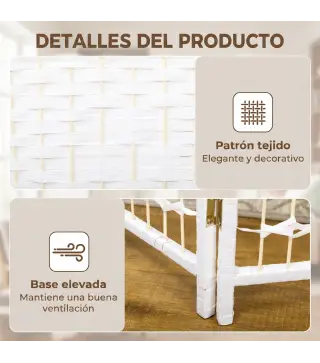 Biombo Separador de Ambientes de 6 Paneles Plegable de Cuerda de Papel 160x170cm Decoración para Dormitorio Blanco