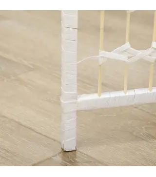 Biombo Separador de Ambientes de 6 Paneles Plegable de Cuerda de Papel 160x170cm Decoración para Dormitorio Blanco