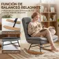 Mecedora Tapizado de Lino con Cojín Lumbar Respaldo Alto Asiento Amplio Doble Capa Gris Claro Mecedora Tapizado de Lino con Cojín Lumbar Respaldo Alto Asiento Amplio Doble Capa Gris Claro