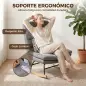 Mecedora Tapizado de Lino con Cojín Lumbar Respaldo Alto Asiento Amplio Doble Capa Gris Claro Mecedora Tapizado de Lino con Cojín Lumbar Respaldo Alto Asiento Amplio Doble Capa Gris Claro