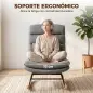 Mecedora Tapizado de Lino con Cojín Lumbar Respaldo Alto Asiento Amplio Doble Capa Gris Claro Mecedora Tapizado de Lino con Cojín Lumbar Respaldo Alto Asiento Amplio Doble Capa Gris Claro