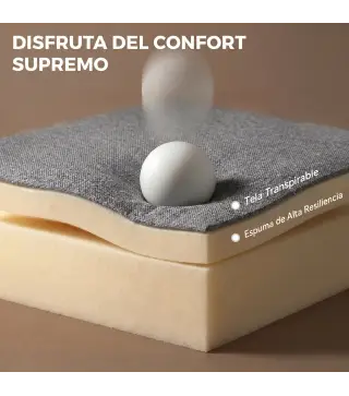Mecedora Tapizado de Lino con Cojín Lumbar Respaldo Alto Asiento Amplio Doble Capa Gris Claro