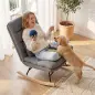 Mecedora Tapizado de Lino con Cojín Lumbar Respaldo Alto Asiento Amplio Doble Capa Gris Claro Mecedora Tapizado de Lino con Cojín Lumbar Respaldo Alto Asiento Amplio Doble Capa Gris Claro