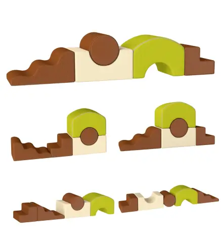 Juego de 5 Bloques de Espuma para Niños Bloques de Psicomotricidad con Base Antideslizante Funda Extraíble 3-6 Años