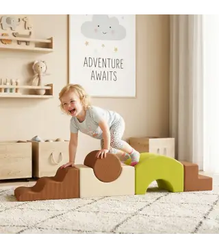 Juego de 5 Bloques de Espuma para Niños Bloques de Psicomotricidad con Base Antideslizante Funda Extraíble 3-6 Años