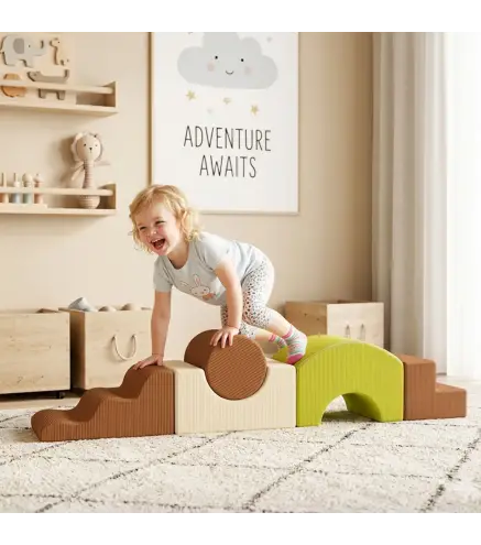Juego de 5 Bloques de Espuma para Niños Bloques de Psicomotricidad con Base Antideslizante Funda Extraíble 3-6 Años