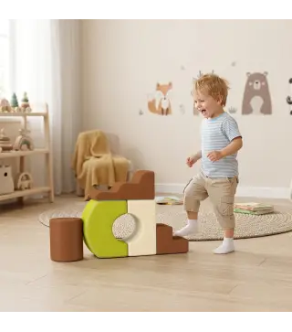 Juego de 5 Bloques de Espuma para Niños Bloques de Psicomotricidad con Base Antideslizante Funda Extraíble 3-6 Años