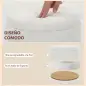 Puff de Almacenaje 33 L de Borreguito con Tapa Reversible Taburete Almacenaje Redondo para Salón Dormitorio Blanco