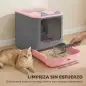 Arenero para Gatos Cubierto M con Tapa Abatible Salida Superior Pala Bolsas Desodorantes Fácil de Limpiar Rosa Arenero para Gatos Cubierto M con Tapa Abatible Salida Superior Pala Bolsas Desodorantes Fácil de Limpiar Rosa