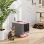 Arenero para Gatos Cubierto M con Tapa Abatible Salida Superior Pala Bolsas Desodorantes Fácil de Limpiar Rosa Arenero para Gatos Cubierto M con Tapa Abatible Salida Superior Pala Bolsas Desodorantes Fácil de Limpiar Rosa