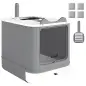 Arenero para Gatos Cubierto M con Tapa Abatible Salida Superior Pala Bolsas Desodorantes Fácil de Limpiar Blanco Arenero para Gatos Cubierto M con Tapa Abatible Salida Superior Pala Bolsas Desodorantes Fácil de Limpiar Blanco