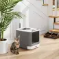 Arenero para Gatos Cubierto M con Tapa Abatible Salida Superior Pala Bolsas Desodorantes Fácil de Limpiar Blanco Arenero para Gatos Cubierto M con Tapa Abatible Salida Superior Pala Bolsas Desodorantes Fácil de Limpiar Blanco