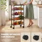 Carrito Auxiliar con Ruedas 4 Cestas Extraíbles Carga 15 kg Marco Metálico para Comedor 40x24x81,5 cm Marrón Rústico Carrito Auxiliar con Ruedas 4 Cestas Extraíbles Carga 15 kg Marco Metálico para Comedor 40x24x81,5 cm Marrón Rústico