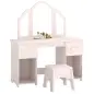 Tocador de Maquillaje Infantil con Taburete 3 Espejos 2 Cajones 7 Accesorios +3 Años Rosa Tocador de Maquillaje Infantil con Taburete 3 Espejos 2 Cajones 7 Accesorios +3 Años Rosa