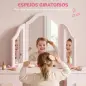 Tocador de Maquillaje Infantil con Taburete 3 Espejos 2 Cajones 7 Accesorios +3 Años Rosa Tocador de Maquillaje Infantil con Taburete 3 Espejos 2 Cajones 7 Accesorios +3 Años Rosa