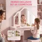 Tocador de Maquillaje Infantil con Taburete 3 Espejos 2 Cajones 7 Accesorios +3 Años Rosa Tocador de Maquillaje Infantil con Taburete 3 Espejos 2 Cajones 7 Accesorios +3 Años Rosa