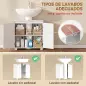 Mueble Bajo Lavabo de Baño Moderno Independiente con Recorte en U Estante Ajustable Blanco Mueble Bajo Lavabo de Baño Moderno Independiente con Recorte en U Estante Ajustable Blanco
