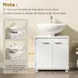 Mueble Bajo Lavabo de Baño Moderno Independiente con Recorte en U Estante Ajustable Blanco Mueble Bajo Lavabo de Baño Moderno Independiente con Recorte en U Estante Ajustable Blanco