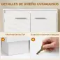 Mueble Bajo Lavabo de Baño Moderno Independiente con Recorte en U Estante Ajustable Blanco Mueble Bajo Lavabo de Baño Moderno Independiente con Recorte en U Estante Ajustable Blanco