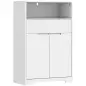 Armario de Baño Estrecho con Cajón con Frontal Acanalado Estante Abierto y Estante Ajustable 60x30x91,5 cm Blanco Armario de Baño Estrecho con Cajón con Frontal Acanalado Estante Abierto y Estante Ajustable 60x30x91,5 cm Blanco