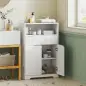 Armario de Baño Estrecho con Cajón con Frontal Acanalado Estante Abierto y Estante Ajustable 60x30x91,5 cm Blanco Armario de Baño Estrecho con Cajón con Frontal Acanalado Estante Abierto y Estante Ajustable 60x30x91,5 cm Blanco
