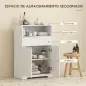 Armario de Baño Estrecho con Cajón con Frontal Acanalado Estante Abierto y Estante Ajustable 60x30x91,5 cm Blanco Armario de Baño Estrecho con Cajón con Frontal Acanalado Estante Abierto y Estante Ajustable 60x30x91,5 cm Blanco