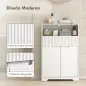 Armario de Baño Estrecho con Cajón con Frontal Acanalado Estante Abierto y Estante Ajustable 60x30x91,5 cm Blanco Armario de Baño Estrecho con Cajón con Frontal Acanalado Estante Abierto y Estante Ajustable 60x30x91,5 cm Blanco