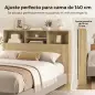 Cabecero de Cama 140 cm con Almacenaje Cabezal de Cama con 4 Compartimentos Abiertos para Dormitorio Roble Cabecero de Cama 140 cm con Almacenaje Cabezal de Cama con 4 Compartimentos Abiertos para Dormitorio Roble
