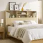 Cabecero de Cama 140 cm con Almacenaje Cabezal de Cama con 4 Compartimentos Abiertos para Dormitorio Roble Cabecero de Cama 140 cm con Almacenaje Cabezal de Cama con 4 Compartimentos Abiertos para Dormitorio Roble
