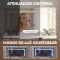 Tocador de Maquillaje con Espejo Luces LED Taburete 5 Cajones 2 Compartimentos y 2 Estantes de Cristal Blanco Tocador de Maquillaje con Espejo Luces LED Taburete 5 Cajones 2 Compartimentos y 2 Estantes de Cristal Blanco